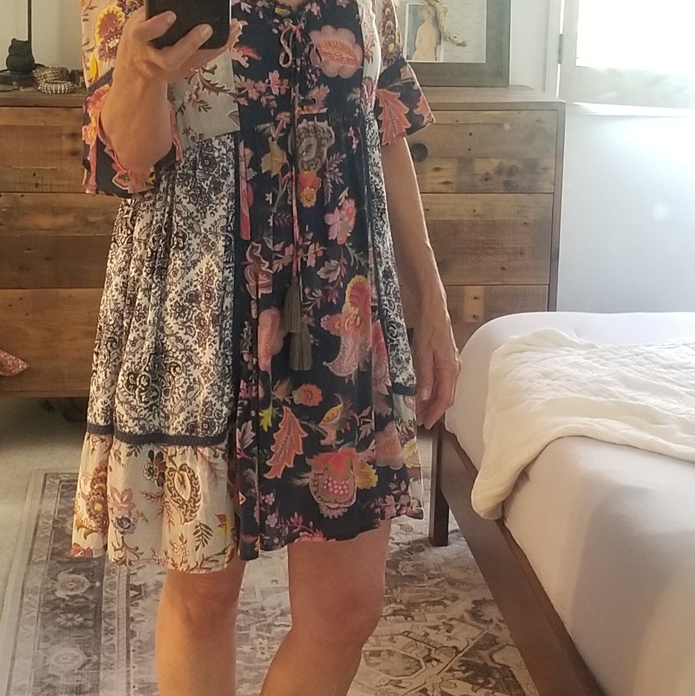 Anthropologie Lilka Patchwork tinic dress